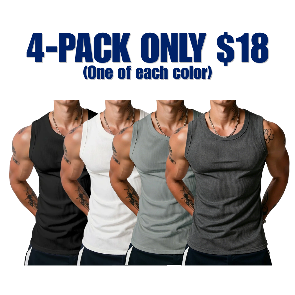 Men's Wide Strap Ribbed Tank Top
