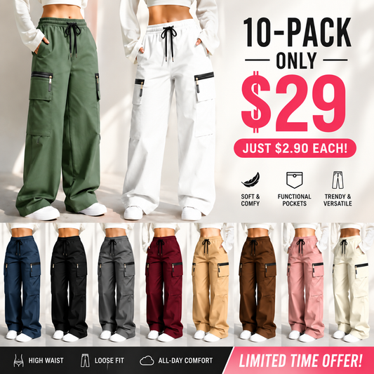 👍🔥Limited-Time 🔥Women’s lightweight loose cargo pants with multiple pockets