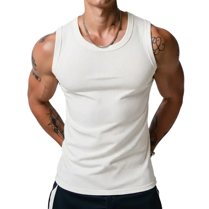 Men's Wide Strap Ribbed Tank Top