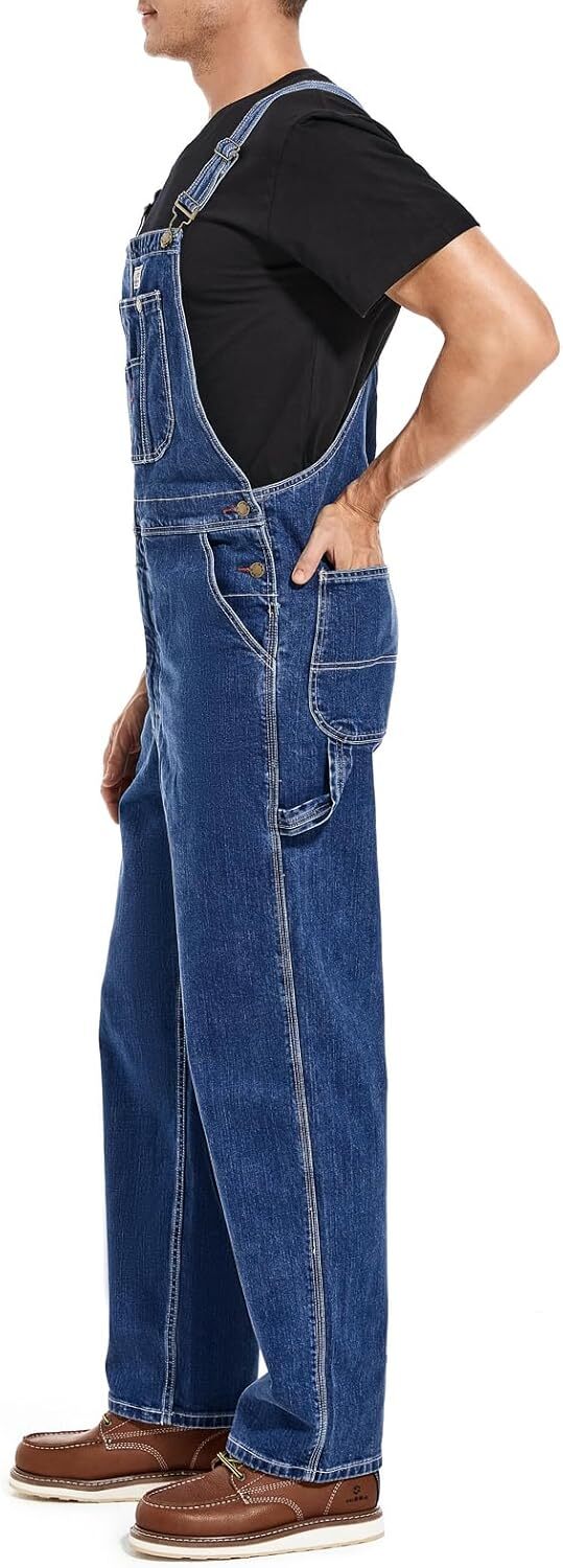 🔥Last Day Promotion🔥Men's Denim Bib Overalls,  Workwear with Adjustable Straps and Convenient Tool Pockets