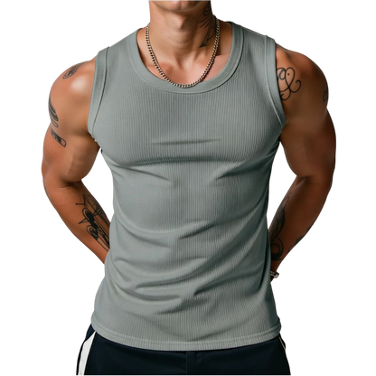 Men's Wide Strap Ribbed Tank Top
