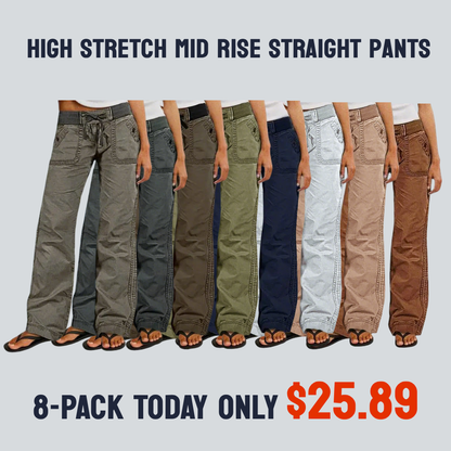 ⚡FINAL SALE⚡- women's high stretch mid rise straight pants