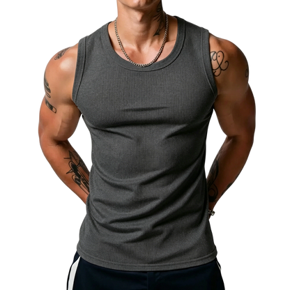Men's Wide Strap Ribbed Tank Top