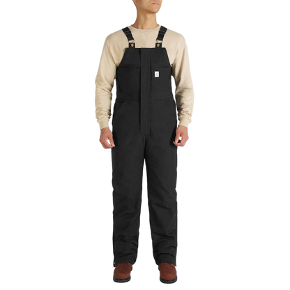 Men's Cold-Weather Insulated Bib Overalls - Loose-Fit Canvas + Tool Pockets