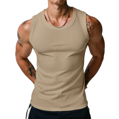 Men's Wide Strap Ribbed Tank Top