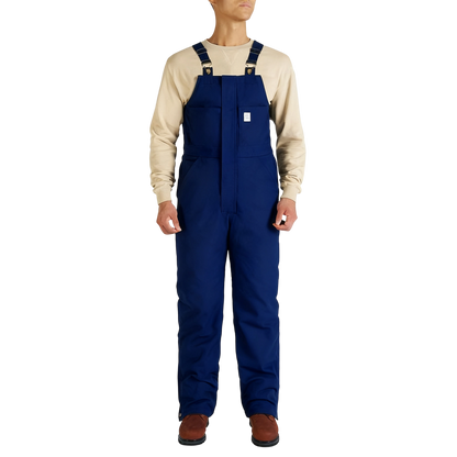 Men's Cold-Weather Insulated Bib Overalls - Loose-Fit Canvas + Tool Pockets