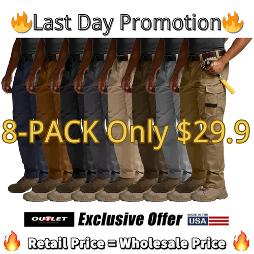 🔥8-PACK Today Only $29.9🔥Men's Ripstop Work Pants,Water Resistant Outdoor Tactical Pants