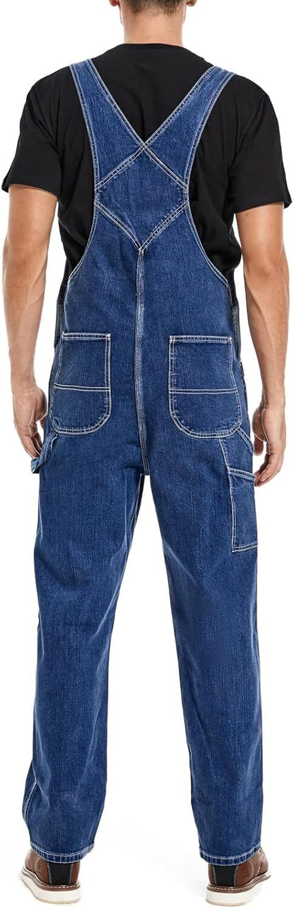 🔥Last Day Promotion🔥Men's Denim Bib Overalls,  Workwear with Adjustable Straps and Convenient Tool Pockets