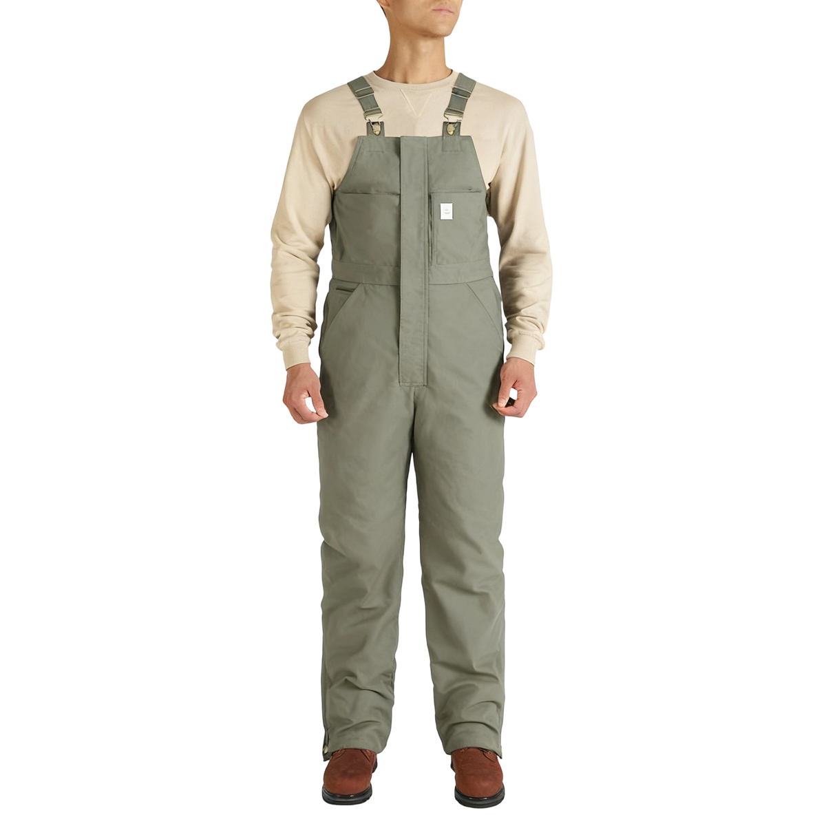 Men's Cold-Weather Insulated Bib Overalls - Loose-Fit Canvas + Tool Pockets