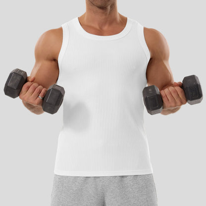 Men's Wide Strap Ribbed Tank Top