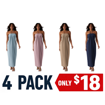 Halter Tie Back Maxi Dress with Pockets