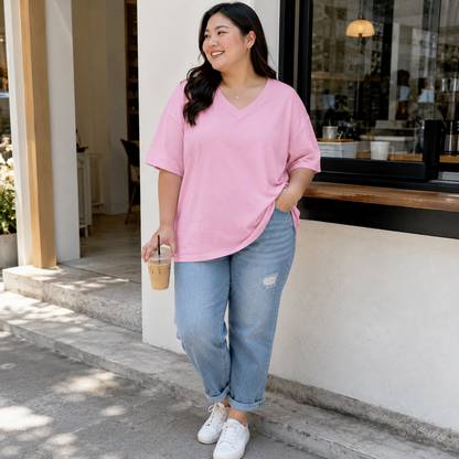 【LAST DAY SALE】Women's V Neck T Shirts Summer Half Sleeve Tee