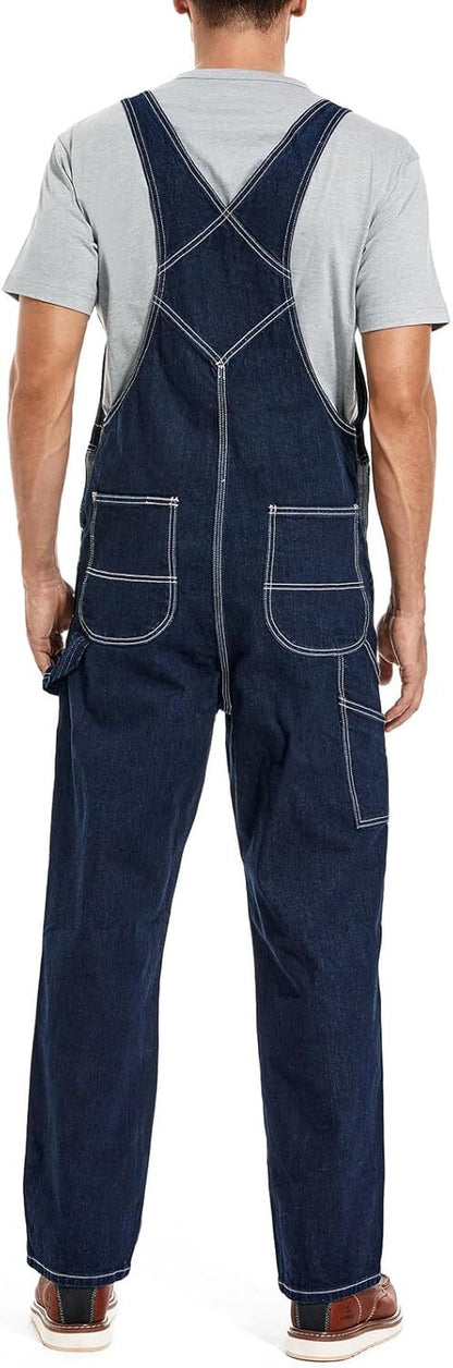 🔥Last Day Promotion🔥Men's Denim Bib Overalls,  Workwear with Adjustable Straps and Convenient Tool Pockets