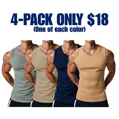 Men's Wide Strap Ribbed Tank Top