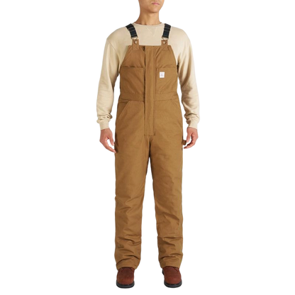 Men's Cold-Weather Insulated Bib Overalls - Loose-Fit Canvas + Tool Pockets