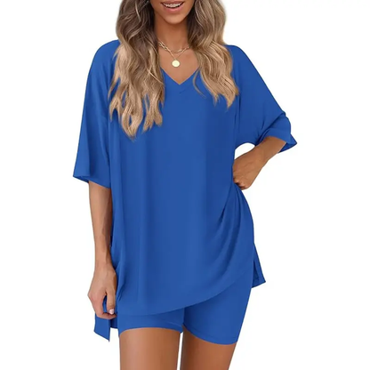 Women's Summer Oversized T-Shirt & Biker Shorts
