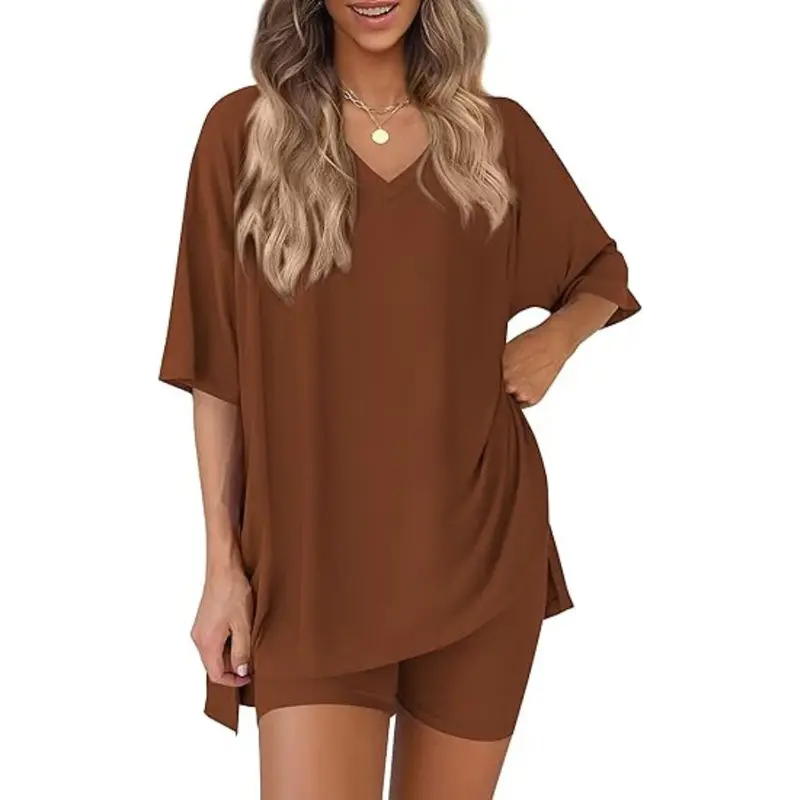 Women's Summer Oversized T-Shirt & Biker Shorts