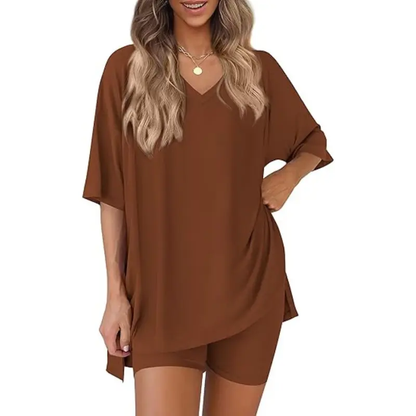 Women's Summer Oversized T-Shirt & Biker Shorts