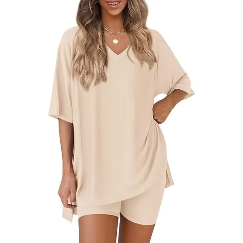 Women's Summer Oversized T-Shirt & Biker Shorts