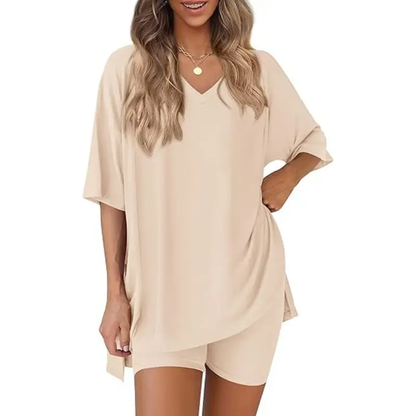 Women's Summer Oversized T-Shirt & Biker Shorts