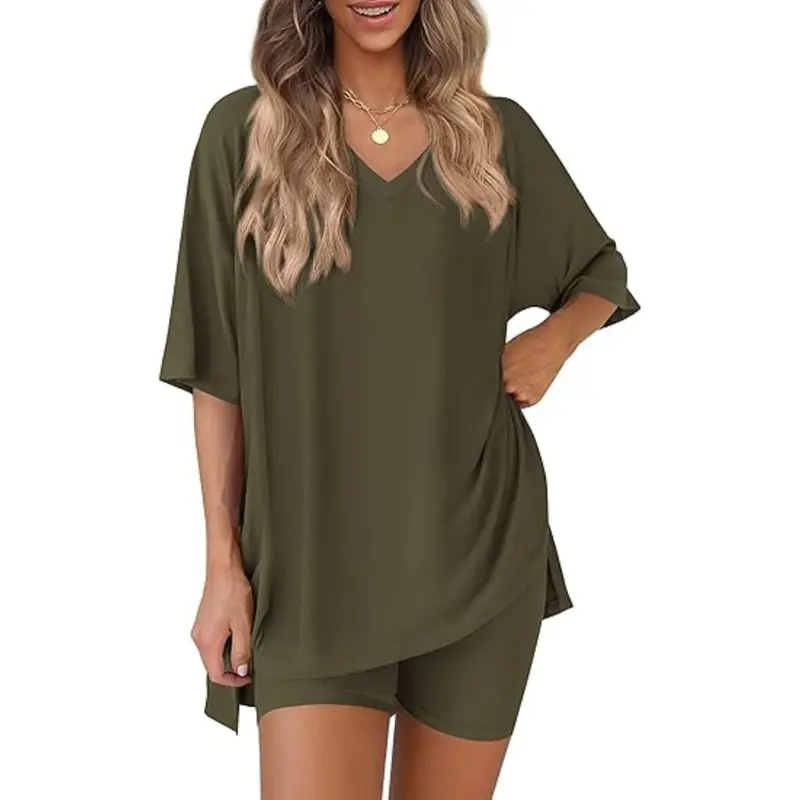 Women's Summer Oversized T-Shirt & Biker Shorts