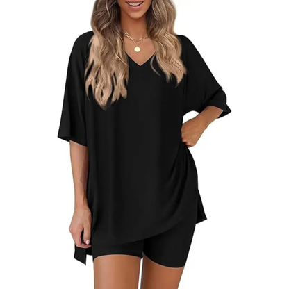 Women's Summer Oversized T-Shirt & Biker Shorts