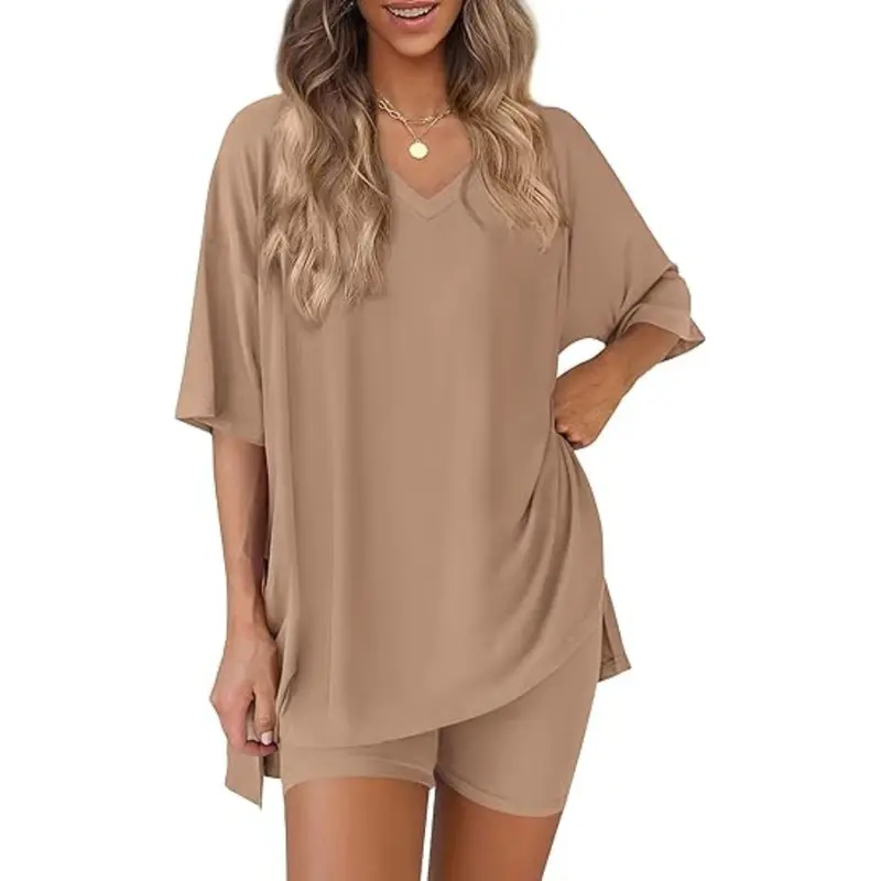 Women's Summer Oversized T-Shirt & Biker Shorts
