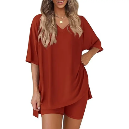 Women's Summer Oversized T-Shirt & Biker Shorts