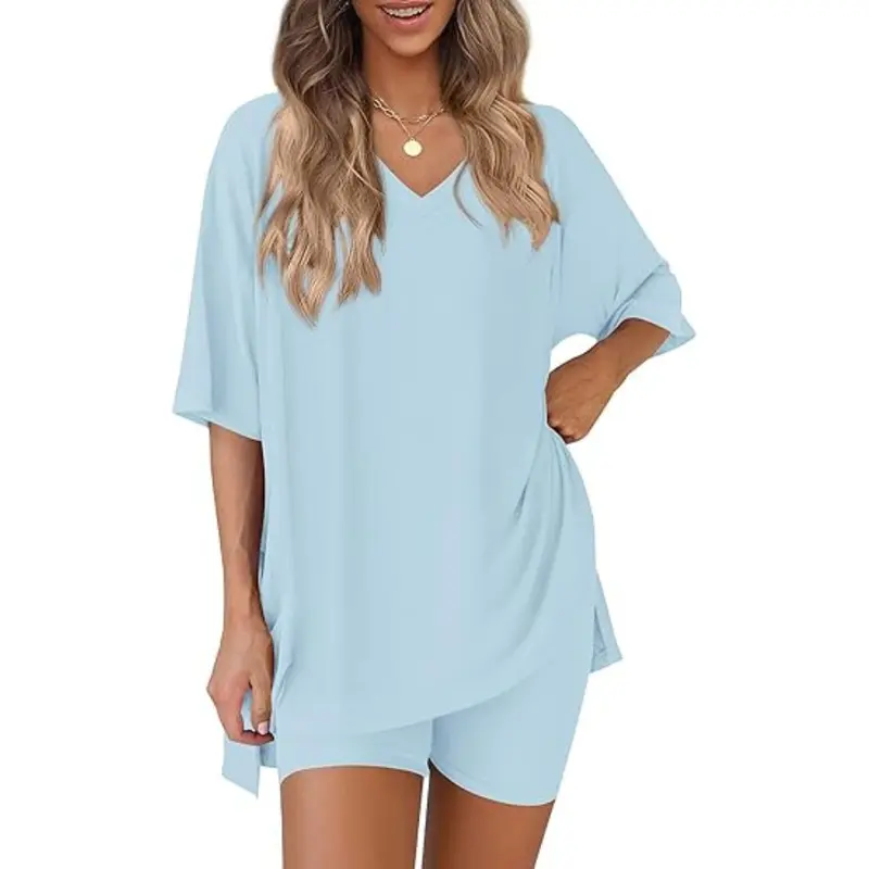 Women's Summer Oversized T-Shirt & Biker Shorts