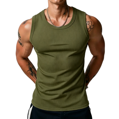 Men's Wide Strap Ribbed Tank Top