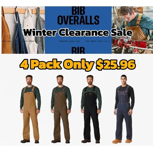 🔥CLEARANCE SALE🔥Men's Heavy-Duty Denim Bib Overalls – Adjustable Straps & Utility Pockets