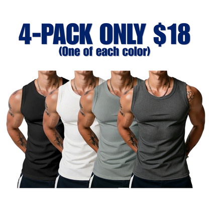 Men's Wide Strap Ribbed Tank Top