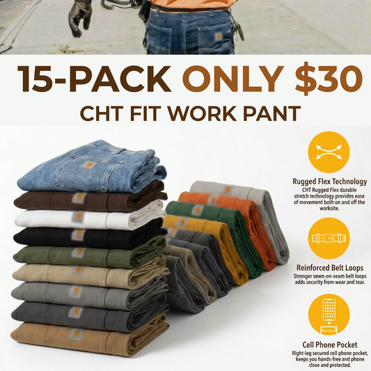 Ends at Midnight ! CHT Men's Flex Relaxed Straight Work Pants Rigby Pant