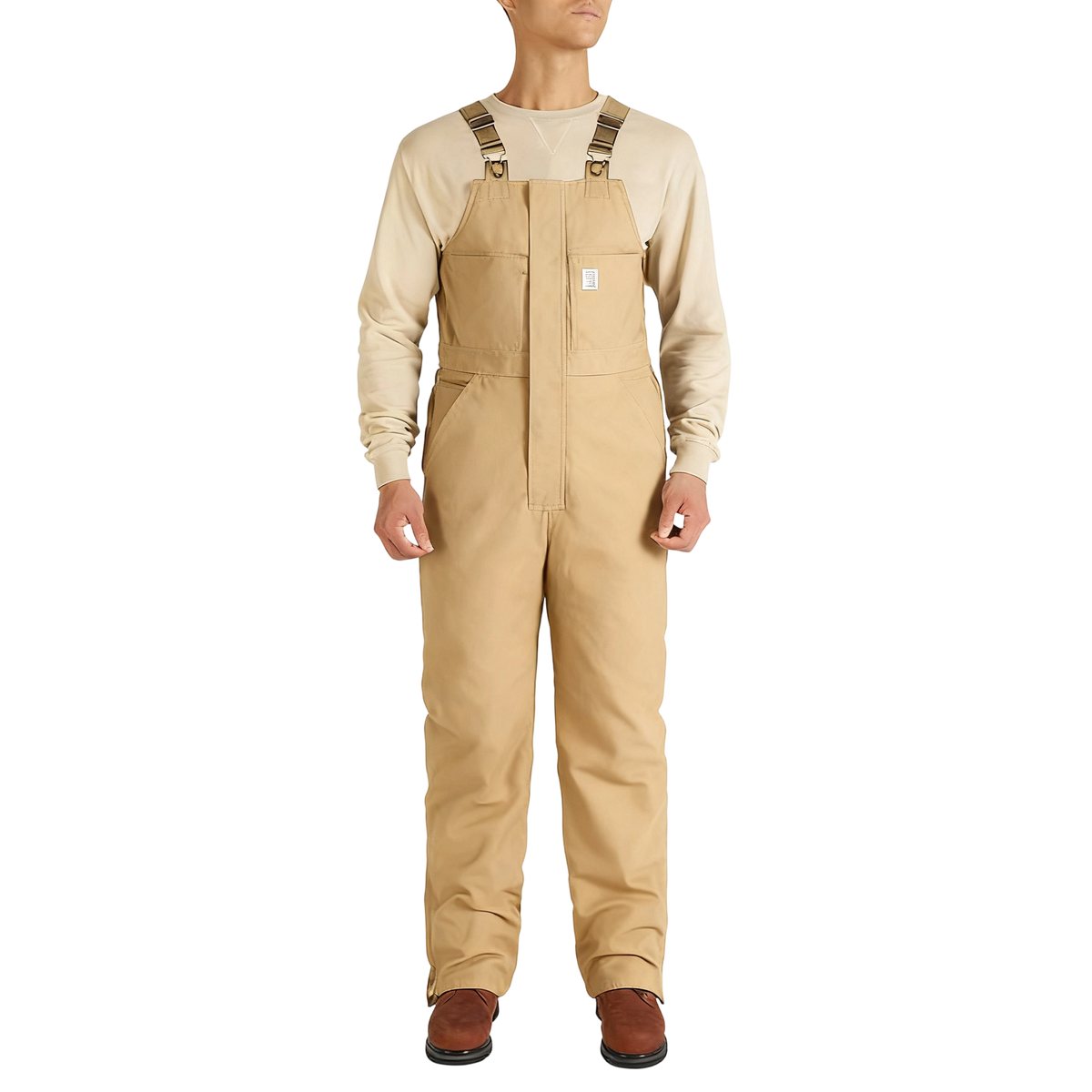 Men's Cold-Weather Insulated Bib Overalls - Loose-Fit Canvas + Tool Pockets