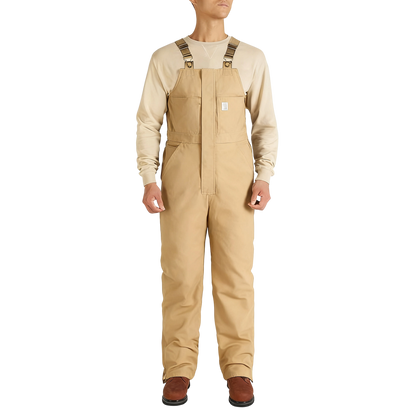 Men's Cold-Weather Insulated Bib Overalls - Loose-Fit Canvas + Tool Pockets