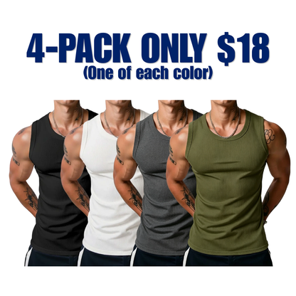 Men's Wide Strap Ribbed Tank Top